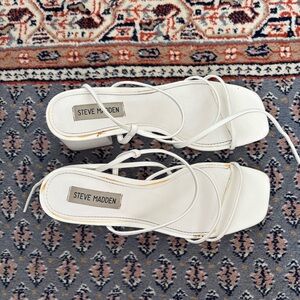 Steve Madden Rianna White Strappy Women's Sandals